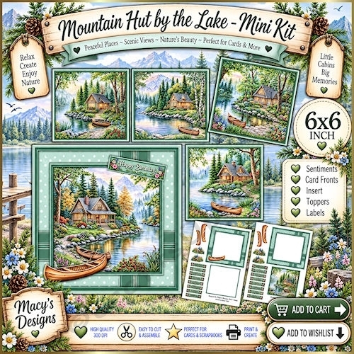 Mountain Hut by the Lake - Mini Kit 6x6