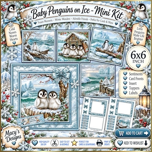 Baby Penquins on Ice - Mini Kit 6x6