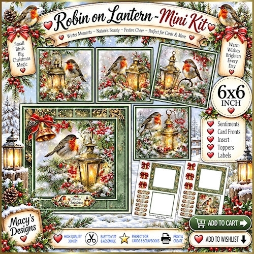 Robin on Lantern - Mini Kit 6x6