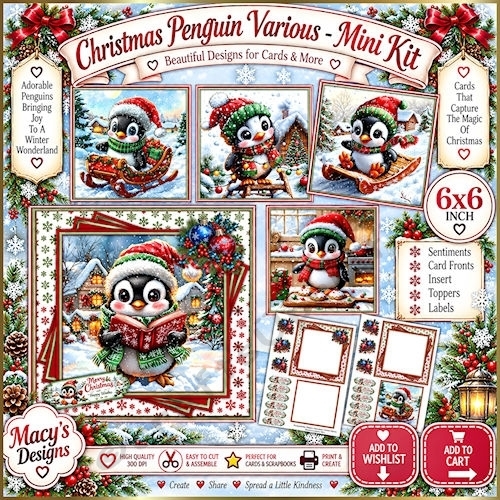 Christmas Penquin Various - Mini Kit 6x6