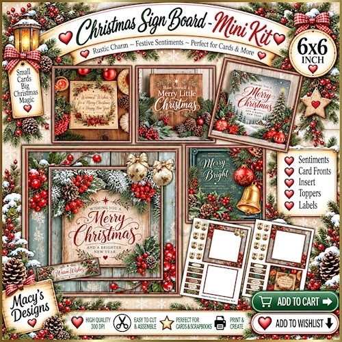 Christmas Sign Board - Mini Kit 6x6