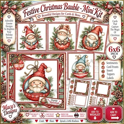 Festive Christmas Bauble - Mini Kit 6x6