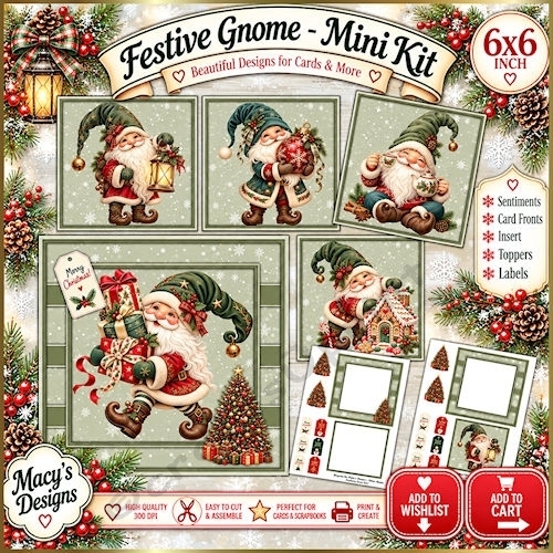 Festive Gnome - Mini Kit 6x6