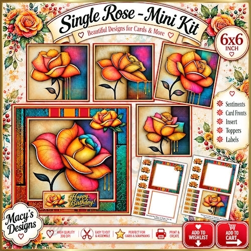Single Rose - Mini Kit 6x6