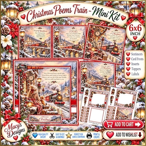 Christmas Poems Train - Mini Kit 6x6