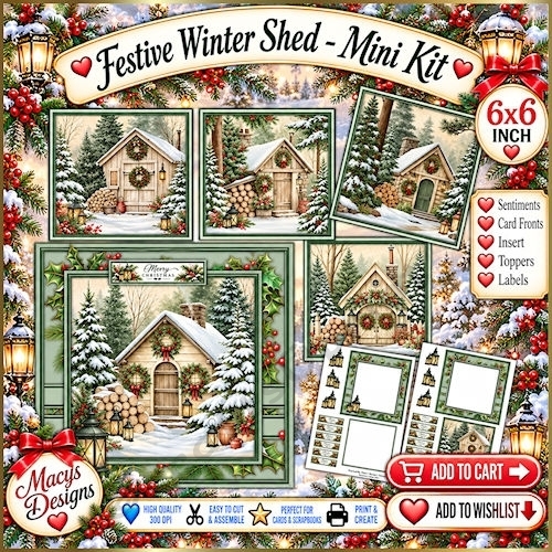 Festive Winter Shed - Mini Kit 6x6