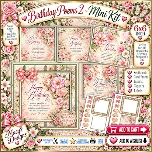 Birthday Poems 2 - Mini Kit 6x6