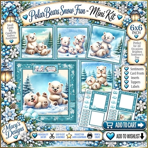 Polar Bears Snow Fun - Mini Kit 6x6