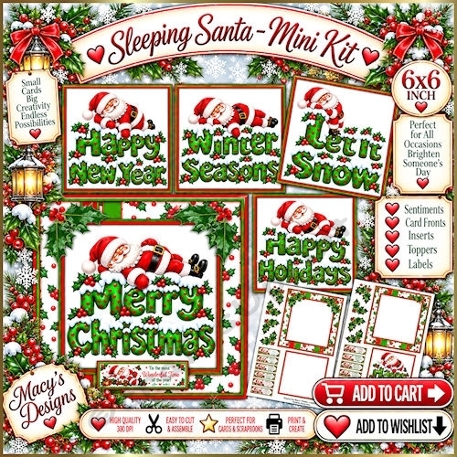 Sleeping Santa - Mini Kit 6x6