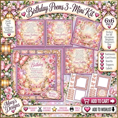 Birthday Poems 3 - Mini Kit 6x6