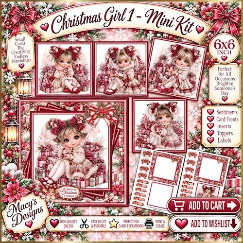 Christmas Girl 1 - Mini Kit 6x6