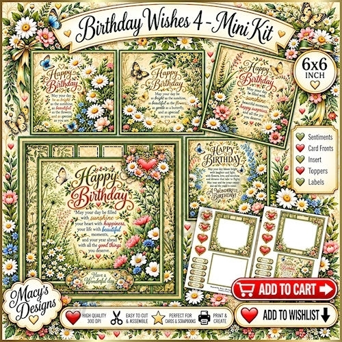 Birthday Wishes 4 - Mini Kit 6x6