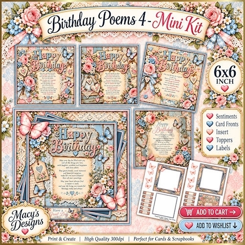 Birthday Poems 4 - Mini Kit 6x6