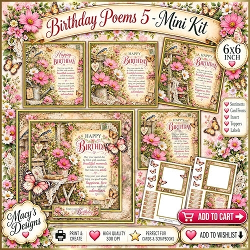 Birthday Poems 5 - Mini Kit 6x6