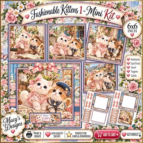 Fashionable Kittens 1 - Mini Kit 6x6