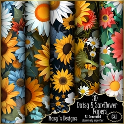 3D Daisy & Sunflower Papers