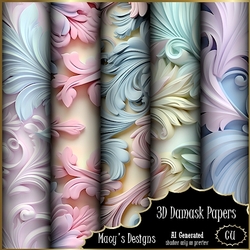 3D Damask Papers 
