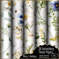 3D Embroidery Flower Papers