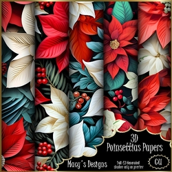 3D Poinsettias Papers