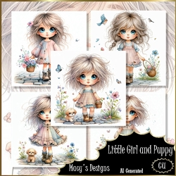 Little Girl and Puppy