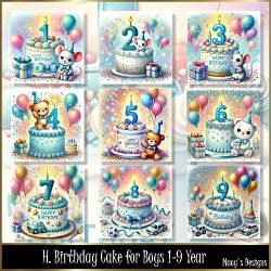 Birthday Cake for Boy 1-9 Year
