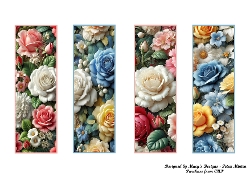 Vibrant Roses Bookmarks