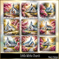 Little White Church - Illustrations for Cards
