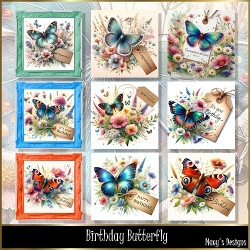 Birthday Butterfly - Illustrations for Cards