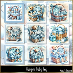 Hamper Baby Boy - Illustrations for Cards