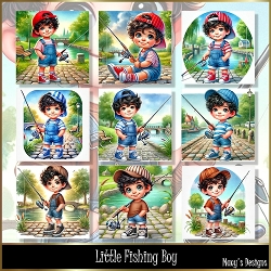 Little Fishing Boy - Illustrations for Cards