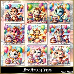 Little Birthday Dragon - Illustrations for Cards