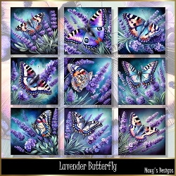 Lavender Butterfly - Illustrations for Cards