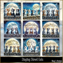 Singing Street Cats - Illustrations for Cards