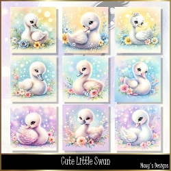 Cute Little Swan - Illustrations for Cards