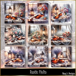 Rustic Violin - Illustrations for Cards