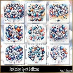 Birthday Sport Balloon - Illustrations for Cards