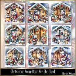 Christmas Polar Bear for the Shed - Illustrations for Cards