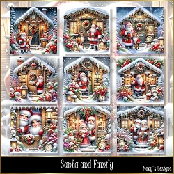 Santa and Family - Illustrations for Cards
