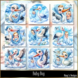 Baby Boy - Illustrations for Cards