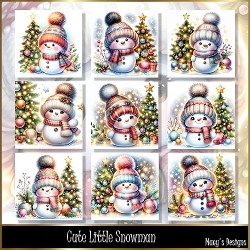 Cute Little Snowman - Illustrations for Cards