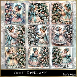 Victorian Christmas Girl - Illustrations for Cards