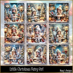 Little Christmas Fairy Girl - Illustrations for Cards