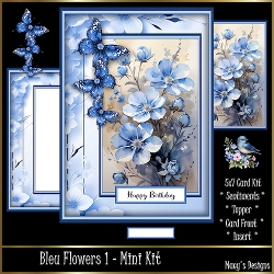 Bleu Flowers 1 - Mini Kit