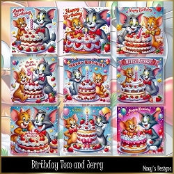 Birthday Tom & Jerry - Illustrations for Cards