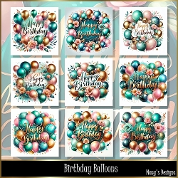 Birthday Balloons - Illustrations for Cards & Designers