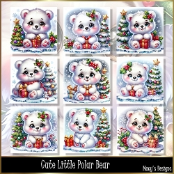 Cute Little Polar Bear - Illustrations for Cards, Mini kits & Designers