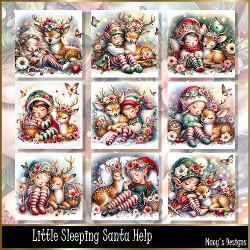 Sleeping Santa Help - Illustrations for Cards, Mini kits & Designers