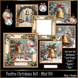 Image of cup1389734_124264 - Festive Christmas Bell - 6x6 Mini Kit