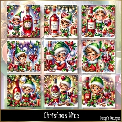 Christmas Wine - Illustrations for Cards, Mini kits & Designers