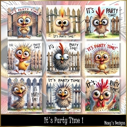 Its Party Time 1 - Illustrations for Cards, Mini kits & Designers
